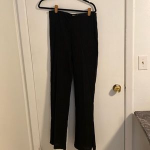 H&M black wide split hem pants size M
